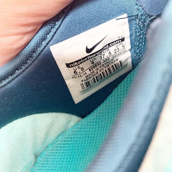 Nike Free 5.0 Tr Fit 4 Print Hyper Turquoise Space Blue Dusty Cactus Women’s 6.5 - Picture 10 of 12